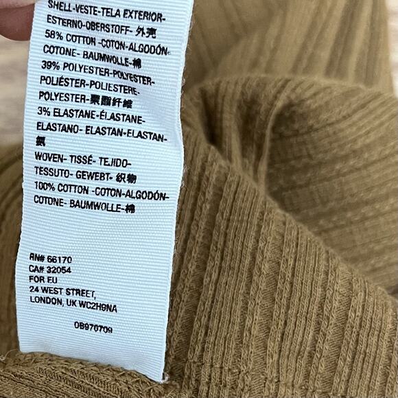 Free People Sugar Sugar Square Neck Ribbed Long Sleeve Top Size L Mustard Boho - Picture 9 of 10